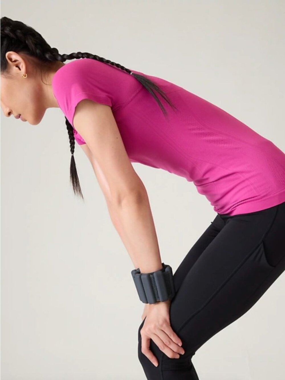 New Athleta S Momentum Seamless Tee Ice Plant Pink Small - Picture 4 of 7